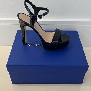 Stuart Weitzman Nudistcurve Leather Platform Sandals